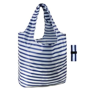 Imagem de Sacos de supermercado reutilizáveis de poliéster dobrável, sacolas de compras reutilizáveis extra grandes de 23 kg, resistentes e laváveis na máquina, reutilizáveis para mantimentos