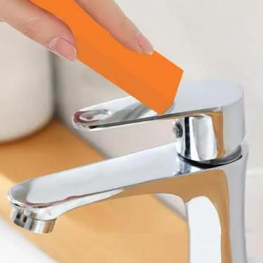 Imagem de 1 apagador de limpeza de cozinha laranja fácil calcário escova removedor de vidro casa de banho ferramentas de limpeza de cozinha doméstica, 8 x 1,3 * 2,5 cm