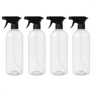 Imagem de Kit 4 Frascos Borrifador Branco Spray Pulverizador com Válvula Multiuso Transparente 1000ml