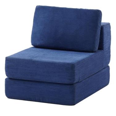 Imagem de FILUXE Sofá secional modular, sofá modular moderno com assento profundo, sofá de nuvem confortável, sofás seccionais para sala de estar, quarto e apartamento, 1 lugar, azul marinho