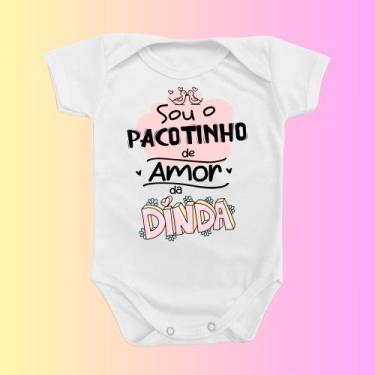 Imagem de Body de Bebê Roupinha Presente Mimo Temático Pacotinho de Amor da Dind