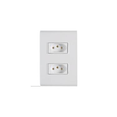 Imagem de Conjunto 4x2 Com 2 Tomadas 2p+t Tramontina 20 A 250 V Liz Branco Tramontina