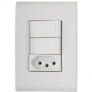 Imagem de Conjunto 4x2 2 Interruptores Simples 10 A 250 V 1 Tomada 2p+t 20 A 250 V Tramontina Liz