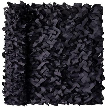 Imagem de Rede De Camuflagem Preta Rede De Camuflagem Do Exército, Rede De Sombra De Lona De Camuflagem De Selva Ao Ar Livre Protetor Solar Malha Toldo Crianças Barra, One Color, 2x7m (6.56x22.97FT)