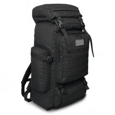 Imagem de Mochila Tática Militar Impermeável Reforçada 80l Cargueira Camping Tri
