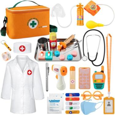 Imagem de Kit médico EFO SHM para crianças de 3 a 5 anos com estetoscópio (34 un