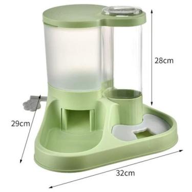 Imagem de Alimentador Duplo Automático Pet Água e Ração - Lovely Vibe, verde