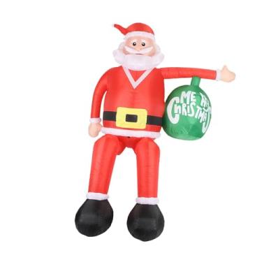 Imagem de IEUDNS Decoração de Natal Inflável: Papai Noel Sentado Iluminado com LEDs Embutidos para Shopping