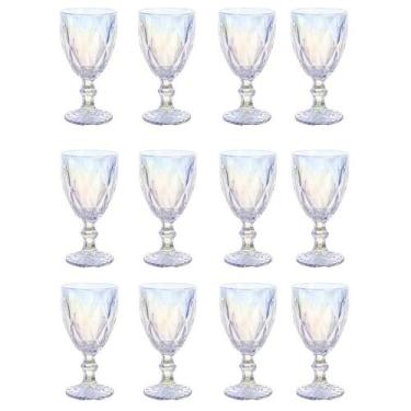 Imagem de Jogo 12 Taças Água Suco Vinho De Vidro 260ml Diamond Furta Cor Resiste