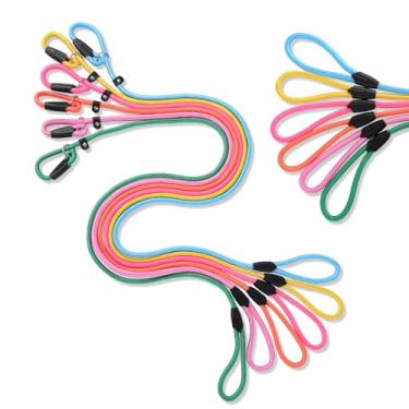 Imagem de IANFAN 6 peças de guias deslizantes para cães, coleira de corda resistente para cães pequenos e médios, coleira de treinamento de cães de nylon forte de 1,5 m, trelas fortes e confortáveis de laço