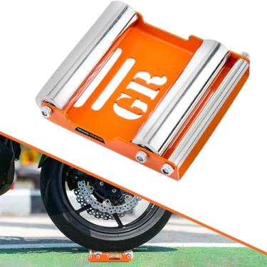 Imagem de Grand Pitstop Suporte de limpeza de roda de motocicleta - Substituição do suporte de paddock - Suporte de rolo de roda para limpeza de pneus e lubrificação de corrente - GRoller médio (bicicletas <