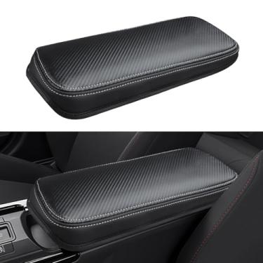 Imagem de INTGET Capa de console central para Toyota Prius 2026 2023 2024 2025 LE XLE Limited carro interior couro apoio de braço apoio de braço protetor de almofada de tampa (2023+, textura de fibra de carbono