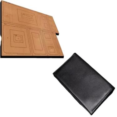 Imagem de YJIUYUANQ Molde de corte de carteira longa, perfurador de estampagem de aço de liga de 203 x 180 mm para artesanato em couro feito à mão