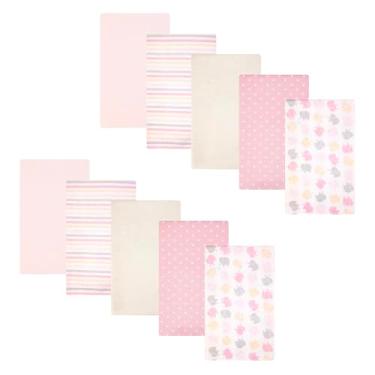 Imagem de Hudson Baby Panos de flanela de algodão unissex para bebês, tamanho único, Elefante feminino multicolorido, tamanho nico