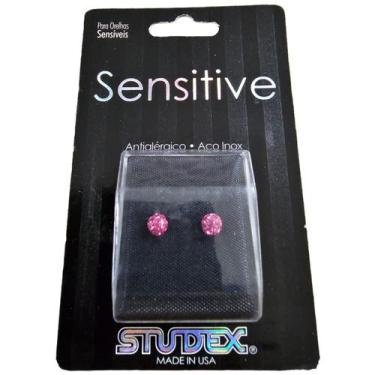 Imagem de Brinco studex sensitive ad fireball rosa 4,5mm s310w, Prateado