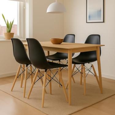 Imagem de Kit 4 Cadeiras Wood Design – Assento para Sala de Jantar Escritório e Área Comercial (4 PRETAS)