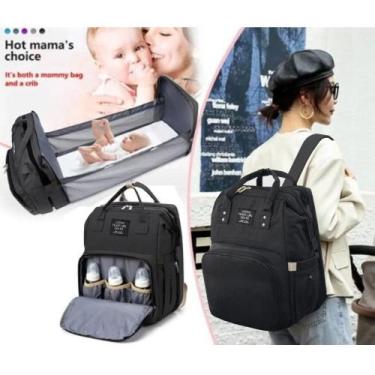 Imagem de Bolsa Mochila Maternidade Com Berço Dobrável e trocador portátil - M&C