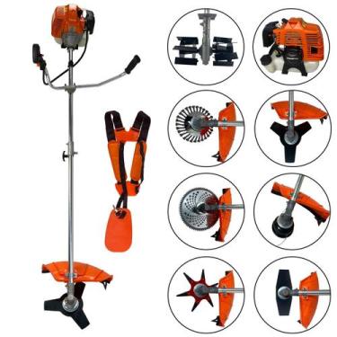 Imagem de Roçadeira de Grama a Gasolina com Enxada Capinadeira e Kit Acessórios 