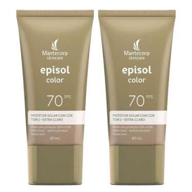 Imagem de Kit com 2 Protetor Solar Episol Color Tom 1 Extra Claro FPS70 40ml cad