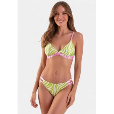 Imagem de Biquíni Areia Branca Baly Frente Única Zebra Verde, M