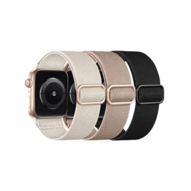 Imagem de Pacote com 3 pulseiras elásticas compatíveis com Apple Watch séries 11 10 9 8 7 6 5 4 mm e 3 SE Ultra(42(S3)/44/45/46(S11)/49)