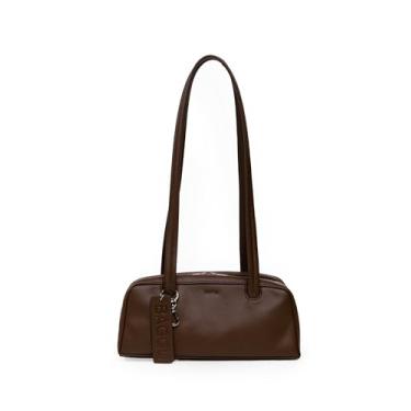 Imagem de BAGGU Bolsa Bowler Pequena de Couro Reciclado - Marrom