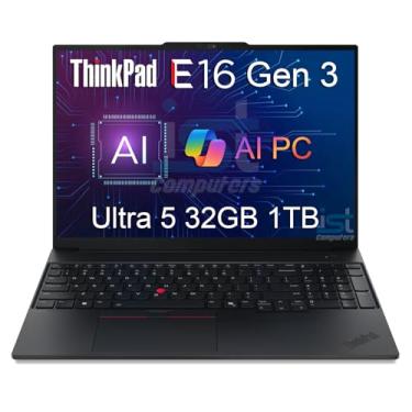 Imagem de Lenovo ThinkPad E16 Gen 2 Business AI PC Laptop (16 polegadas FHD + Touchscreen, Intel 12-Core Ultra 5 125U, 32GB DDR5 RAM, 1TB SSD) KB retroiluminado, leitor de impressão digital, webcam, Wi-Fi 6E