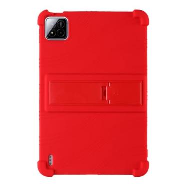 Imagem de QYiiD Capa para Xiaomi Pad 8/8 Pro 11,2 polegadas, leve, de silicone para crianças, capa protetora dobrável com suporte para tablet Xiaomi Pad8 de 11,2 polegadas, vermelha