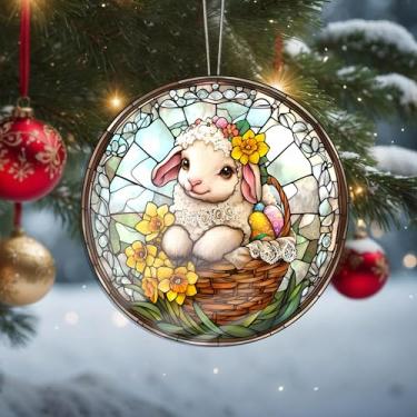 Imagem de Acrílico colorido, apanhador de sol, decoração de janela suspensa de coruja, arte de parede de arco-íris, para sala de estar, quarto, varanda, interior e exterior, jardim, enfeites de Natal 19 x 19 cm