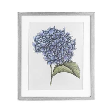 Imagem de Stupell Industries Impressão emoldurada cinza de desenho de hortênsia em flor, design de Cecilia Battaini, 40 x 33