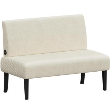 Imagem de Sofá Sofá sem braços Loveseat Futon Yaheetech para quarto bege