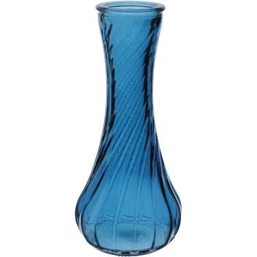Imagem de Vaso Decorativo Enfeite Casa Garrafa Home&co Vidro 15x7x7cm Azul