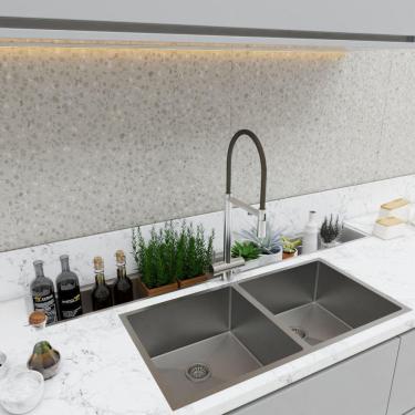 Imagem de Calha Canal Equipado úmida Inox Prato Embutido Escorredor