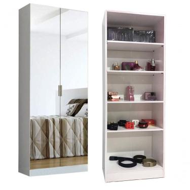 Imagem de Sapateira Com Espelho 2 Portas Magia - Branca