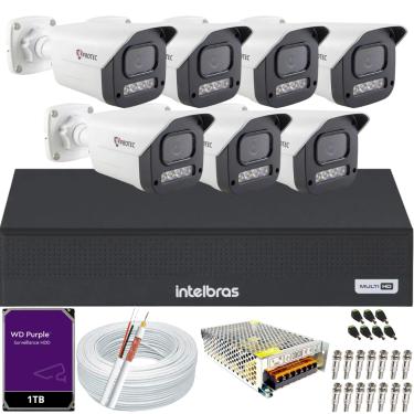 Imagem de Kit 7 Câmeras Full Color C/Áudio Dvr Intelbras 8ch 1TB Purple
