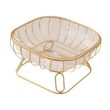 Imagem de Ｂｅｓｇａ Bandeja de frutas em arame metálico, elegante e transparente, para mesa de jantar, suporte para frutas, pão e vegetais, ideal para de casa, M