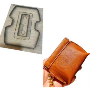 Imagem de YJIUYUANQ Mini molde de corte de bolsa, perfurador de couro, modelo de relevo, ferramenta de perfuração 120 × 100 × 120 mm