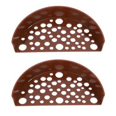 Imagem de Camarão esconder camarão caverna de plástico resistente espaçoso abrigo de reprodução com furos para decoração de aquário de tanque de peixes 2 peças (Marrom)