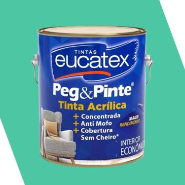 Imagem de Tinta para parede Peg Pinte 3,6L Sem Cheiro Anti Mofo Eucatex, Verde O
