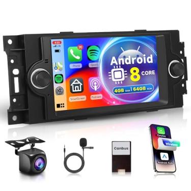 Imagem de 8 núcleos 4G + 64G para Dodge Ram 1500 (06-08), Chrysler 300C (05-07), Chrysler PT Cruiser, Dodge Magnum, Jeep Commander/Patriot, Jeep Grand Cherokee Rimoody Rádio de carro estéreo sem fio Carplay