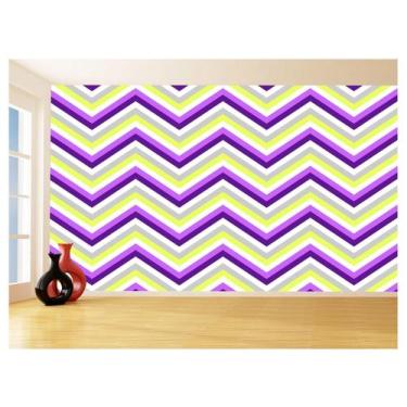 Imagem de Papel De Parede 3D Sala Chevron Zig Zag Listras 3,5M Zig61 - Você Deco