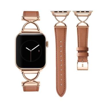 Imagem de Pulseira De Couro Feminina Para Apple Watch Ultra 3/2/1 49mm 42mm 44mm