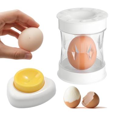 Imagem de Descascador de ovos, ferramenta descascador de ovos cozidos com furador de ovos, ferramenta para ovos cozidos, abridor de casca de ovo, para cozinhar, saladas, ovos cozidos e preparação para café da