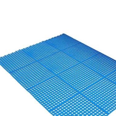 Imagem de Tapete modular emborrachado box banheiro antiderrapante vestiário 30x30cm tapete antiderrapante banheiro Impermeável e Resistente(azul,12)