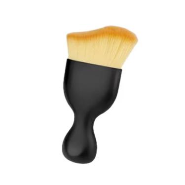 Imagem de Pincel de Limpeza Automotivo Profissional, Cerdas de Nylon Macio, Cabo Ergonômico Preto, 10x5cm, para Interior de Carros, Motos, Barcos e Notebooks