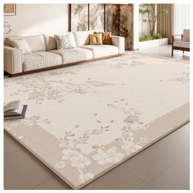 Imagem de SPXMQSS Tapetes laváveis para sala de estar, resistentes a manchas e fáceis de limpar, tapetes macios que não caem para quarto, sala de jantar, escritório, decoração de casa, bege B 200 x 300 cm