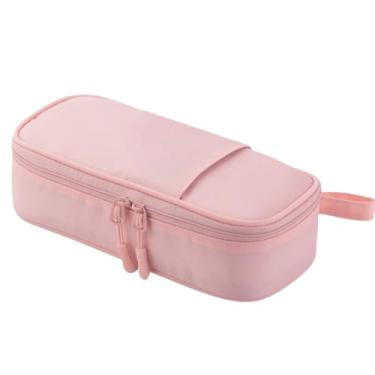 Imagem de Estojos com compartimentos，Estojos de grande capacidade，Estojo De Lápis De Grande Capacidade Camada Escolar(Rosa)