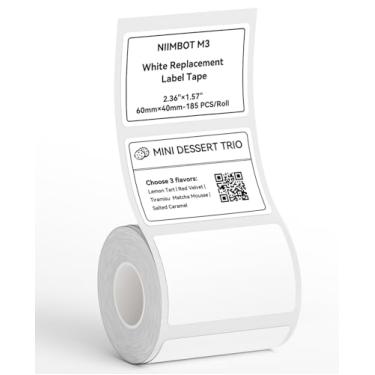 Imagem de NIIMBOT Etiquetas de transferência térmica M3 6 cm × 4 cm, apenas para etiquetadoras M3, à prova d'água, à prova de óleo, resistência a baixas e altas temperaturas para escritório doméstico