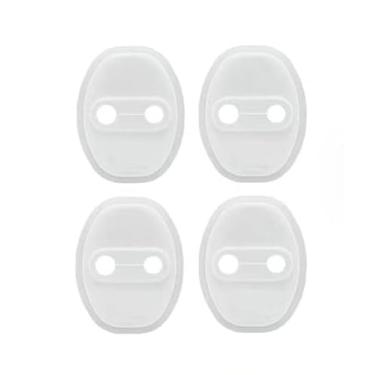 Imagem de Kit 4 Pcs Amortecedor Fechadura Borracha Protetor Porta Do Carro Batente Anti Impacto Colisão Veicular Universal(Kit Branco+Bolsa Organizador)