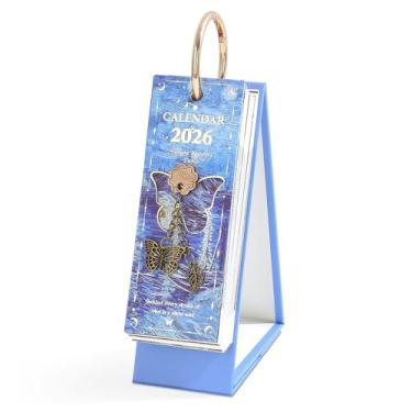 Imagem de icceemee Calendário de janeiro a dezembro de 2026 – Temas de pintura a óleo com citações inspiradoras para cada página, agenda de mesa de 22 x 10 cm para escritório, planejamento e organização de casa